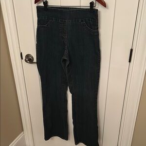 Contrast Women's Dark Blue Pull-On Jeans, size 8/9